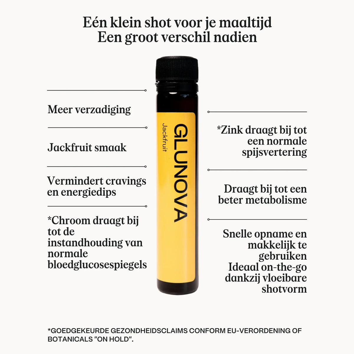 Een Glunova-flesje van Livliv lifestyle met bijbehorende Nederlandse tekst op een witte achtergrond.