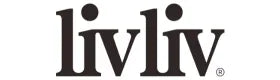 Zwart logo van Livliv lifestyle op een witte achtergrond.